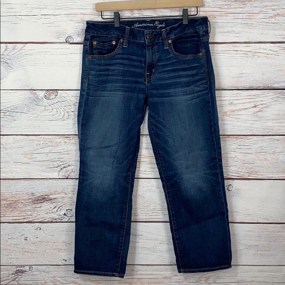 AE Boy Fit Straight Leg Ankle Jeans Size 8